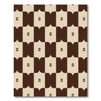 Modern Brown Checker Square Rug