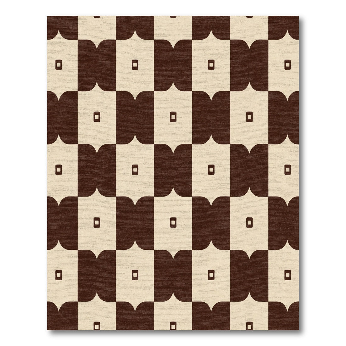 Modern Brown Checker Square Rug
