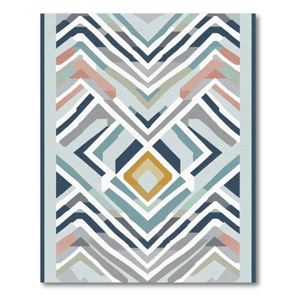 Geometric Diamond Chevron Inlay Rug