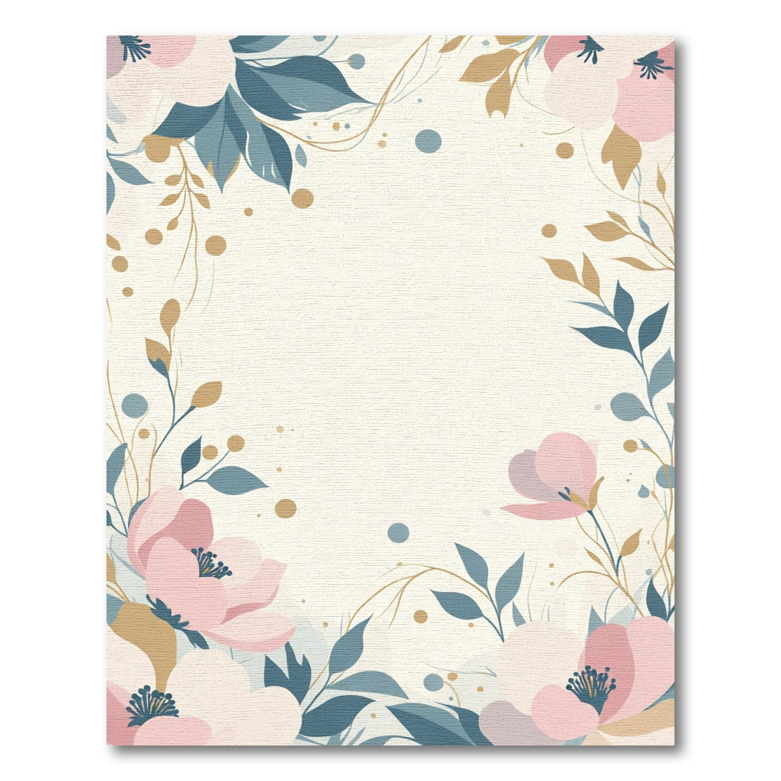 Soft Pink Floral Botanical Vines Rug