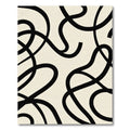 Modern Black Swirl Cream Rug