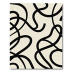 Modern Black Swirl Cream Rug