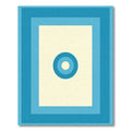 Retro Blue Concentric Circles Rug