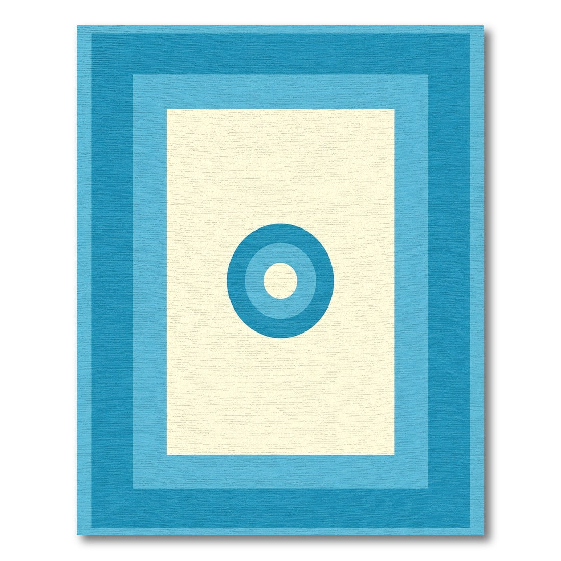 Retro Blue Concentric Circles Rug