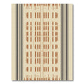 Rustic Beige Striped Grid Rug