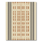 Rustic Beige Striped Grid Rug