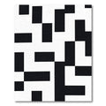 Black White Geometric Offset Rectangles Rug