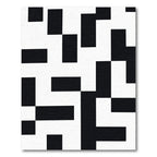 Black White Geometric Offset Rectangles Rug