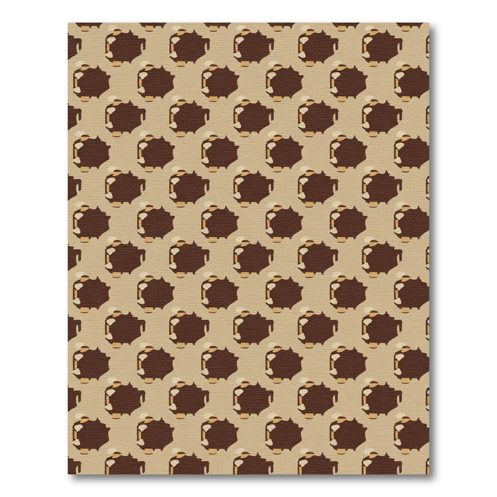 Brown Tan Abstract Spiked Hexagon Rug