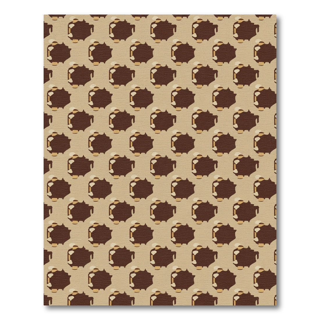 Brown Tan Abstract Spiked Hexagon Rug