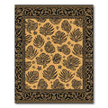 Golden Ochre Leaf Border Rug