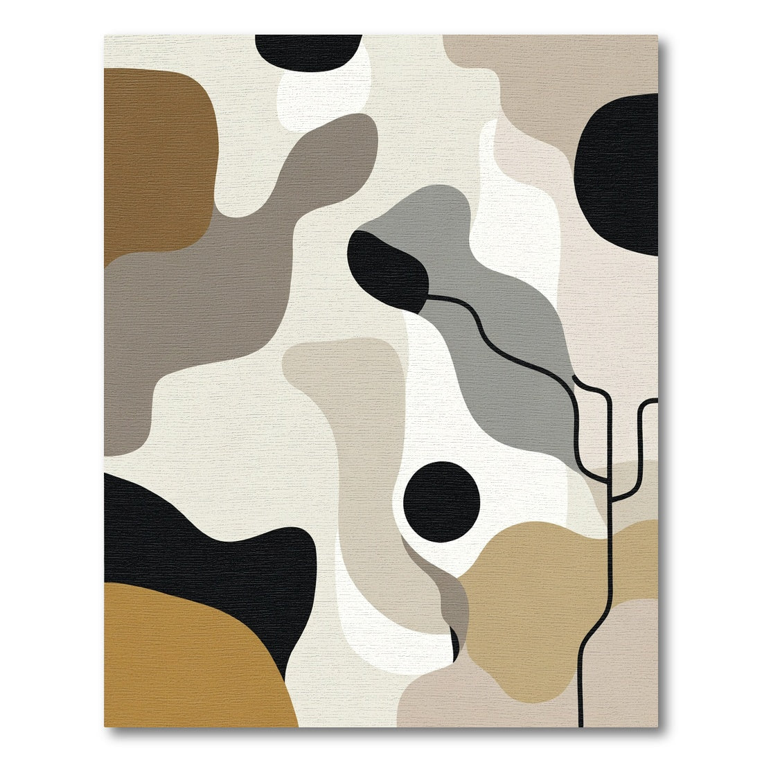 Abstract Earthy Tone Organic Shapes Rug