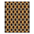 Brown Blue Pixelated Robot Grid Rug