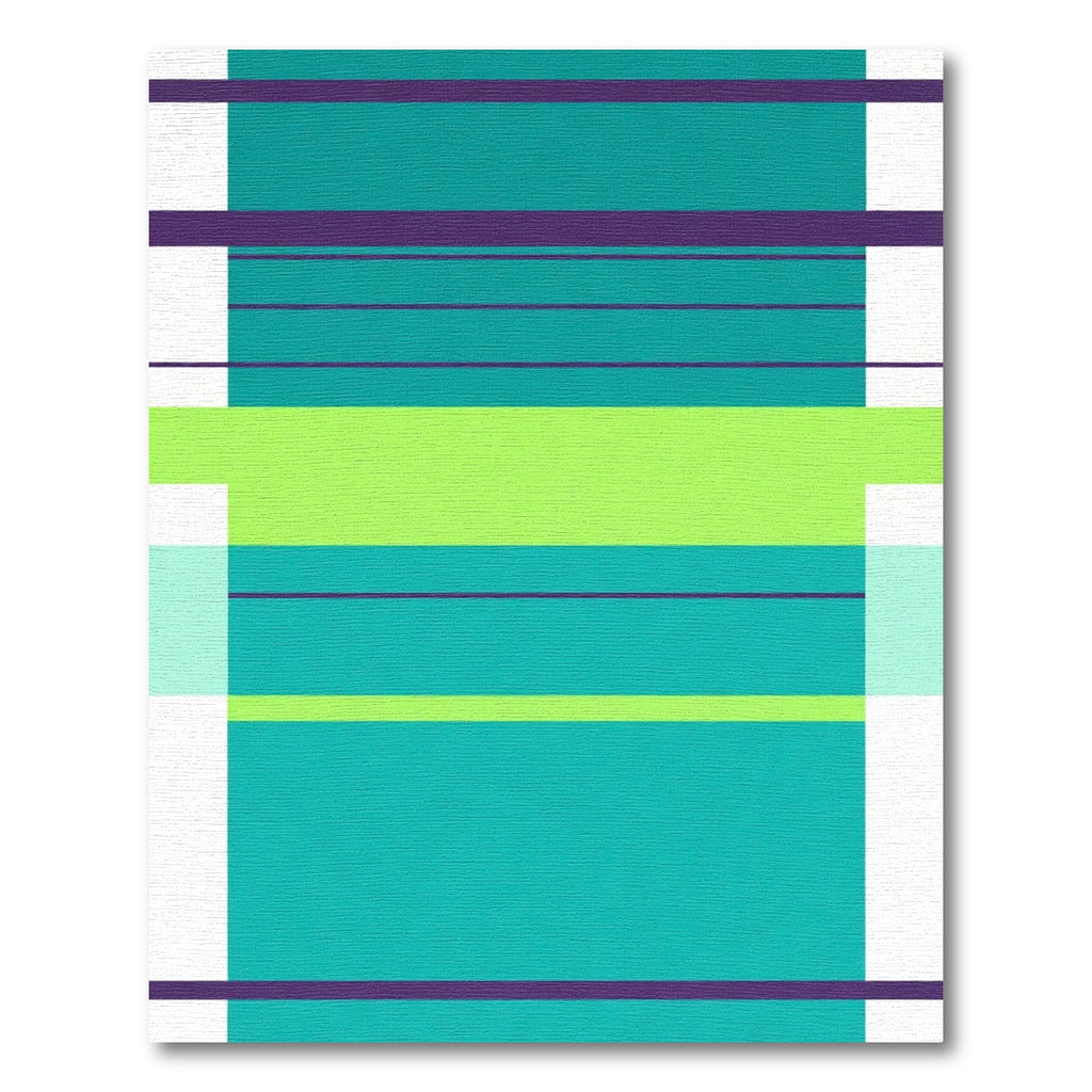 Bold Teal Purple Lime Geometric Bands Rug