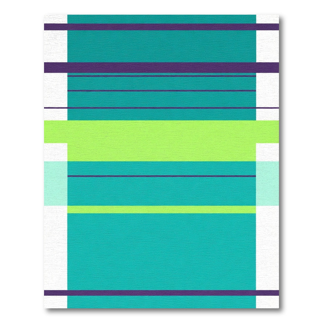 Bold Teal Purple Lime Geometric Bands Rug