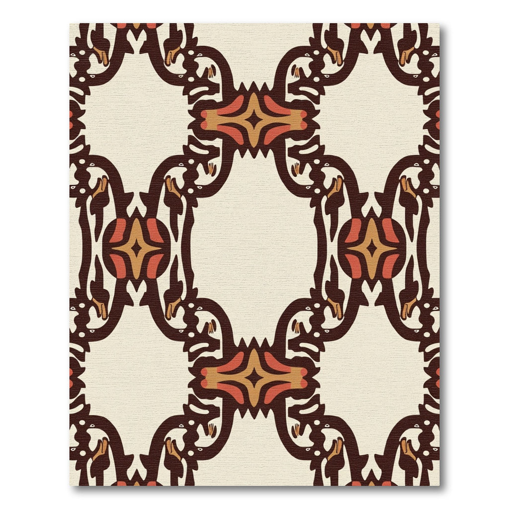 Earthy Tone Art Deco Swirl Rug