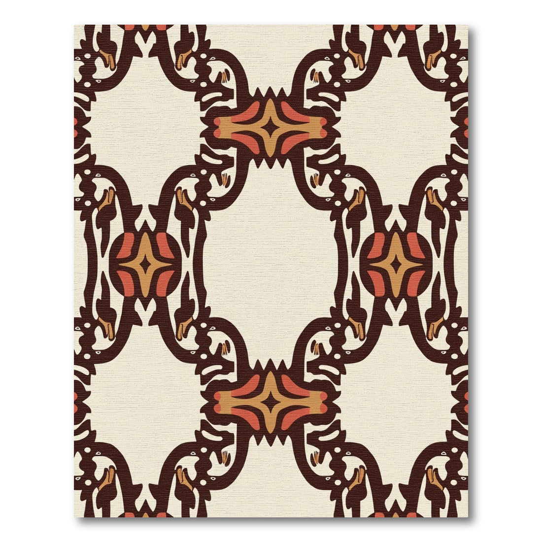 Earthy Tone Art Deco Swirl Rug