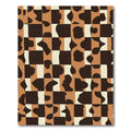 Brown Cream Abstract Organic Squares Rug