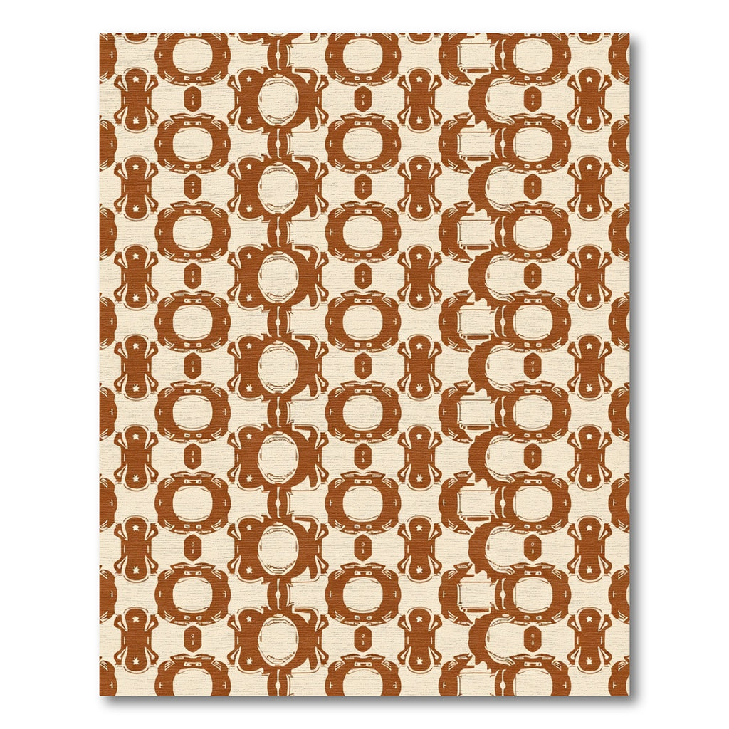 Brown Tan Organic Geometric Shape Rug