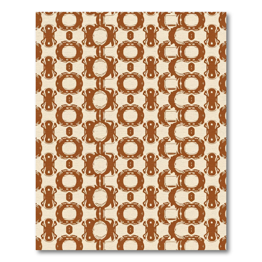 Brown Tan Organic Geometric Shape Rug