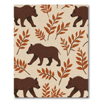 Brown Bear Foliage Repeating Scene Rug