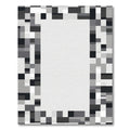 Monochrome Pixel Border Rectangular Rug