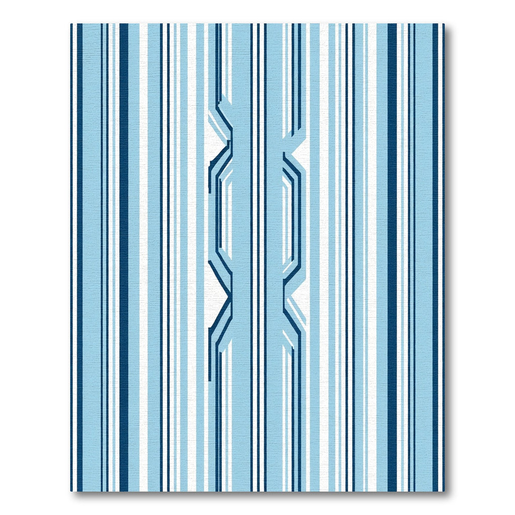 Navy Light Blue Vertical Stripe Weave Rug