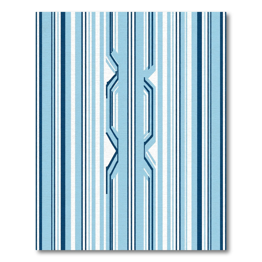 Navy Light Blue Vertical Stripe Weave Rug
