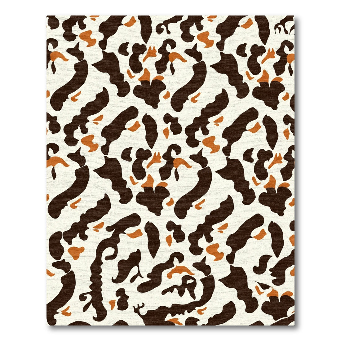 Brown Orange Abstract Organic Shapes Rug