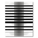 Bold Black White Linear Overlap Rug