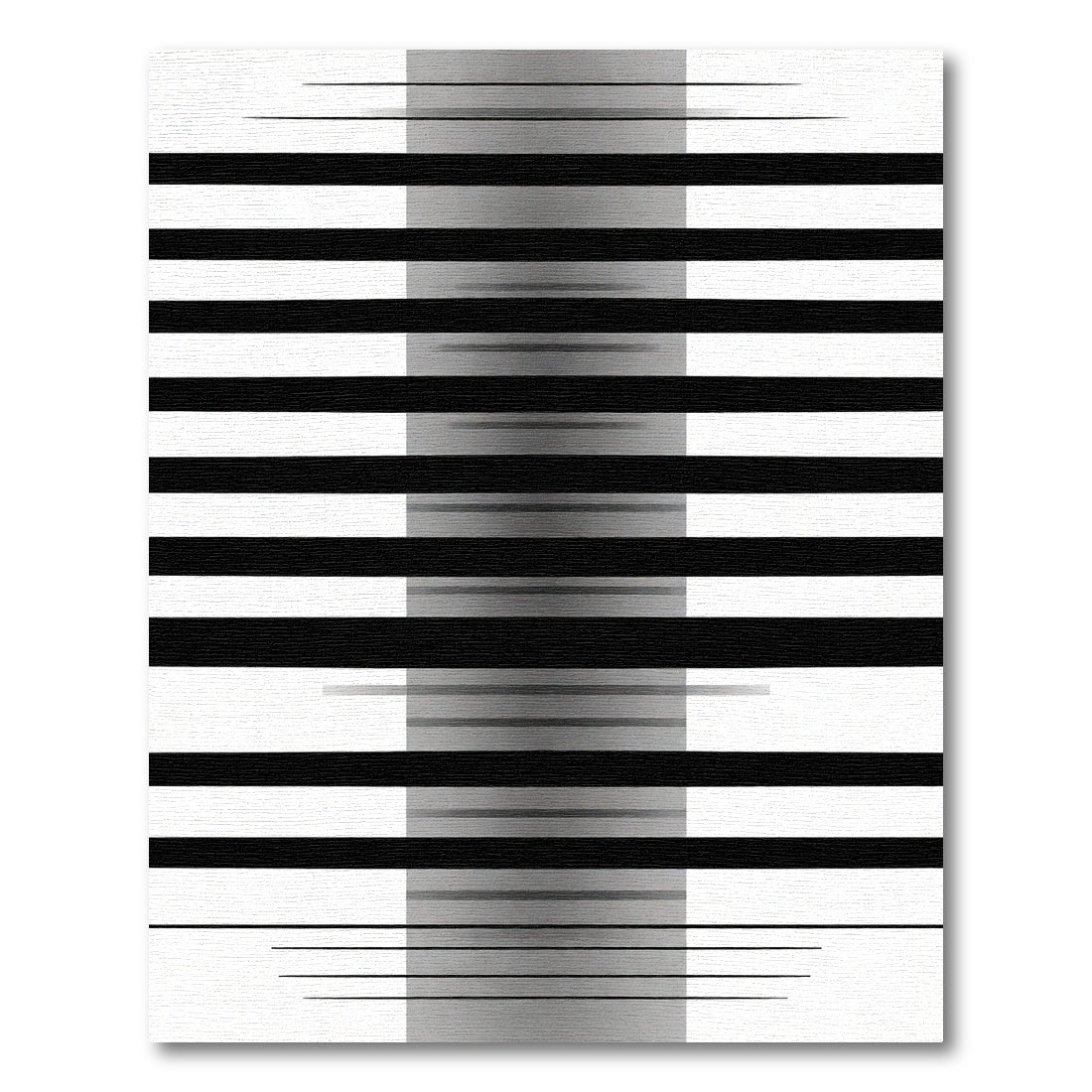 Bold Black White Linear Overlap Rug