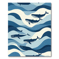Whales In Blue Ocean Waves Rug