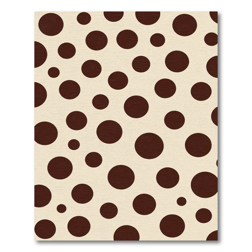 Chocolate Cream Polka Dot Round Rug