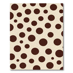 Chocolate Cream Polka Dot Round Rug