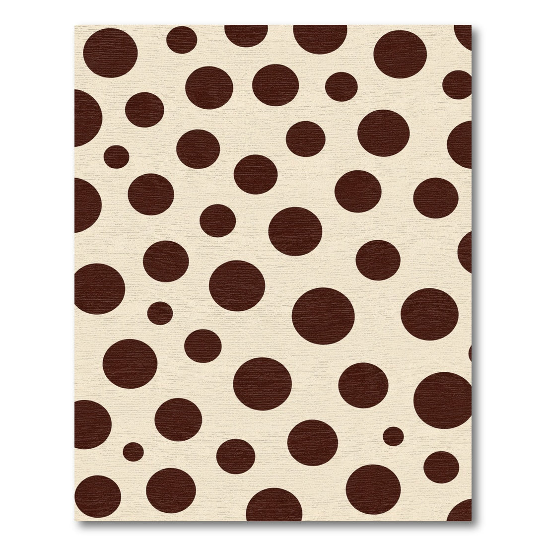 Chocolate Cream Polka Dot Round Rug