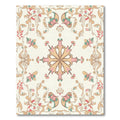 Soft Blush Pink Golden Floral Swirl Rug
