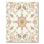 Soft Blush Pink Golden Floral Swirl Rug