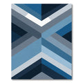 Oceanic Blue Chevron Geometric Layers Rug
