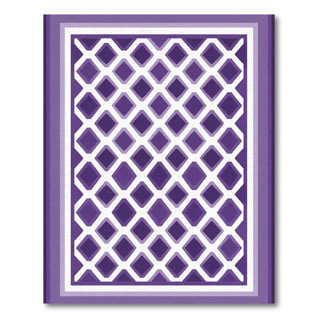 Purple Diamond Lattice Geometric Rug