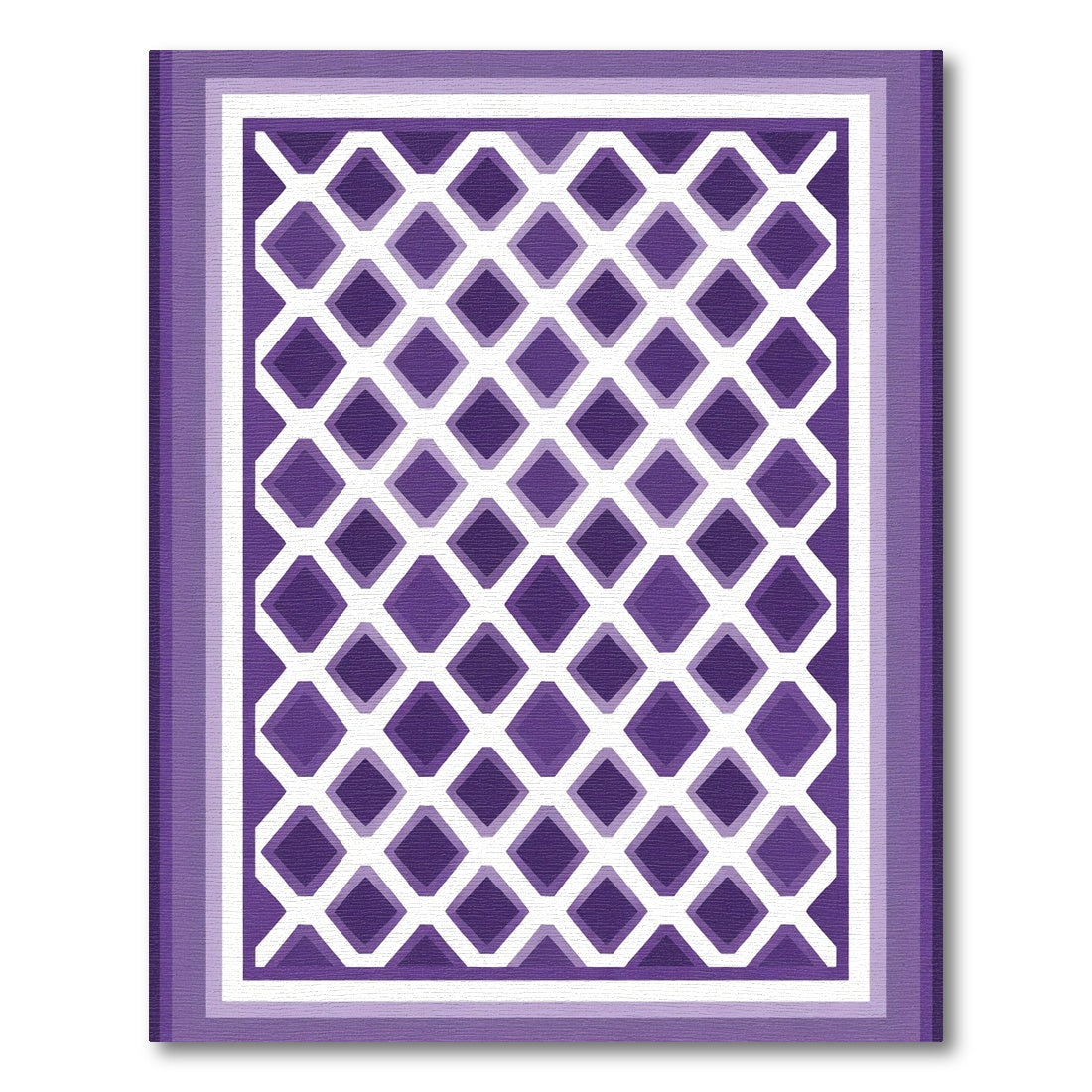 Purple Diamond Lattice Geometric Rug