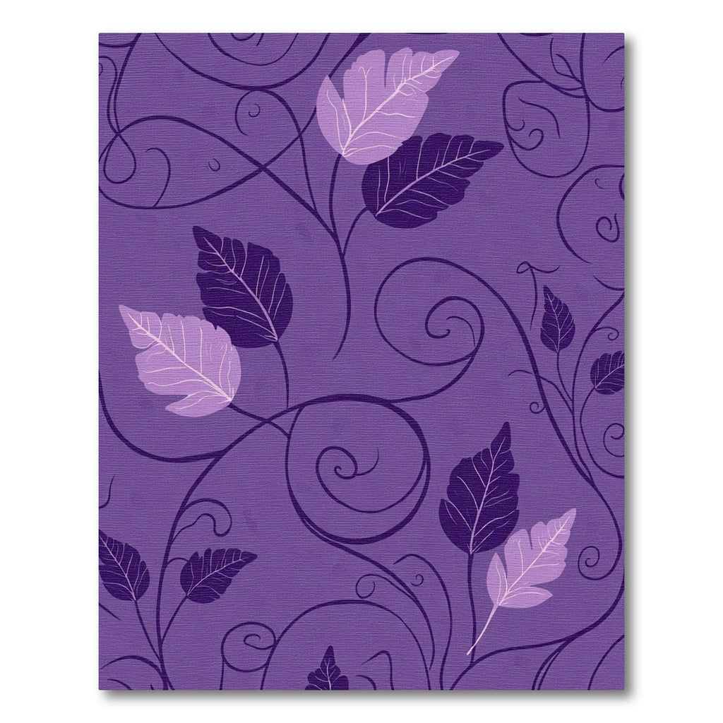Deep Purple Vine Leaf Swirl Rug