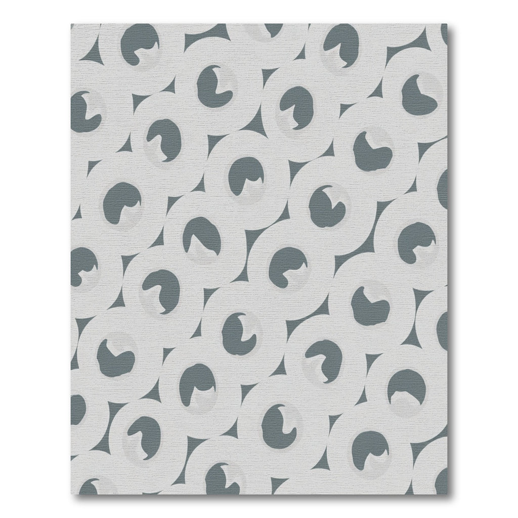 Subtle Gray Circles Interlocking Abstract Rug