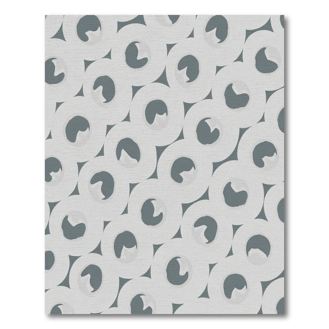Subtle Gray Circles Interlocking Abstract Rug