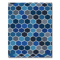 Deep Blue Hexagonal Grid Rug