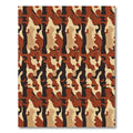 Earthy Red Abstract Camo Rag Rug