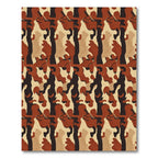 Earthy Red Abstract Camo Rag Rug