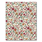 Crimson Orange Floral Blossom Field Rug