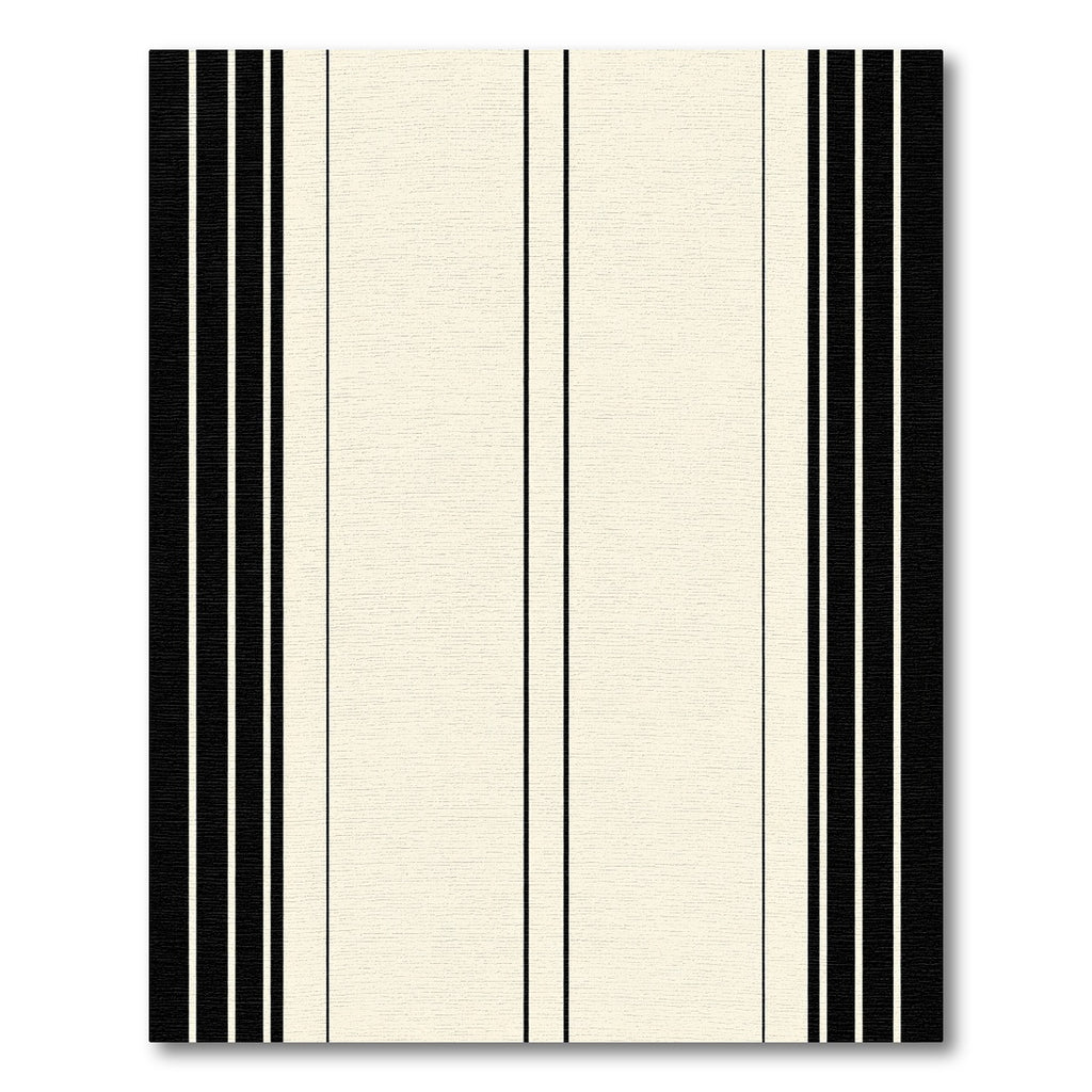 Modern Black and Ivory Stripe Rug