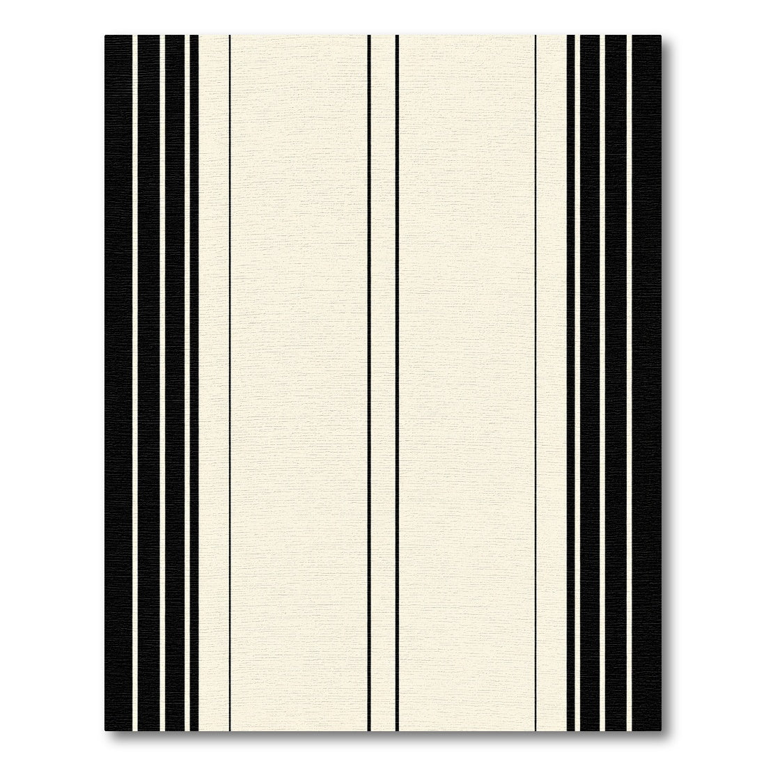 Modern Black and Ivory Stripe Rug