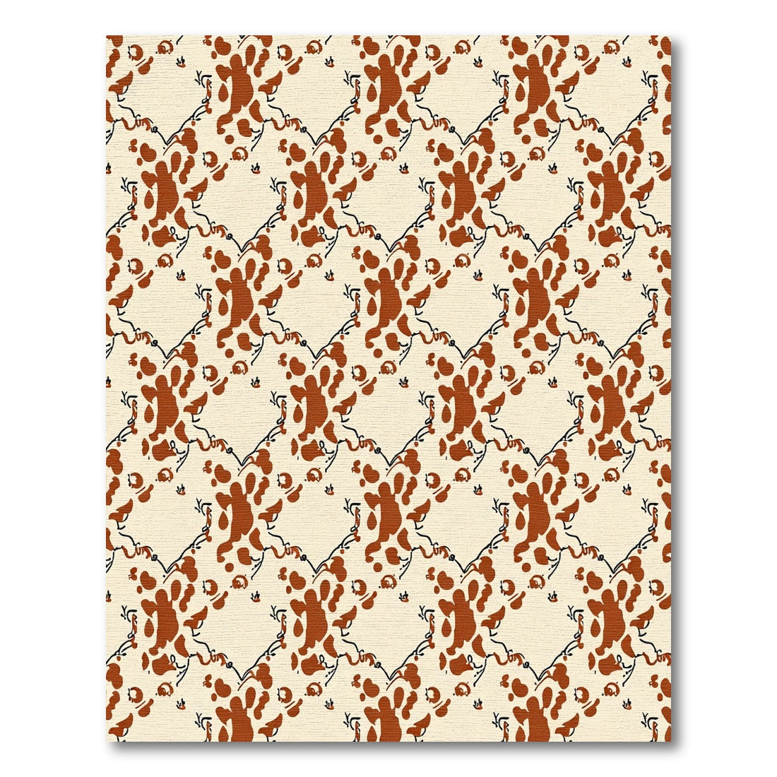 Brown Organic Splotch Diamond Rug